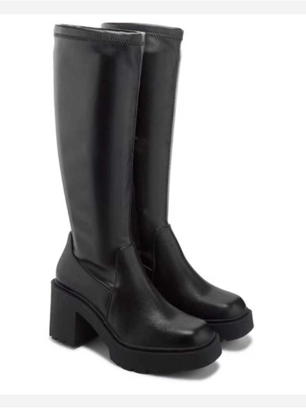 Madden Girl Silass Chunky Heel Platform Festival Zip Up Knee High Boots, Size 8